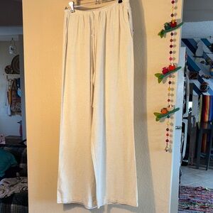 EUC SONG OF STYLE BY SAMIEE SONG PERFECT COTTON BLEND LIGHT KHAKI WIDE LEG, ELAS